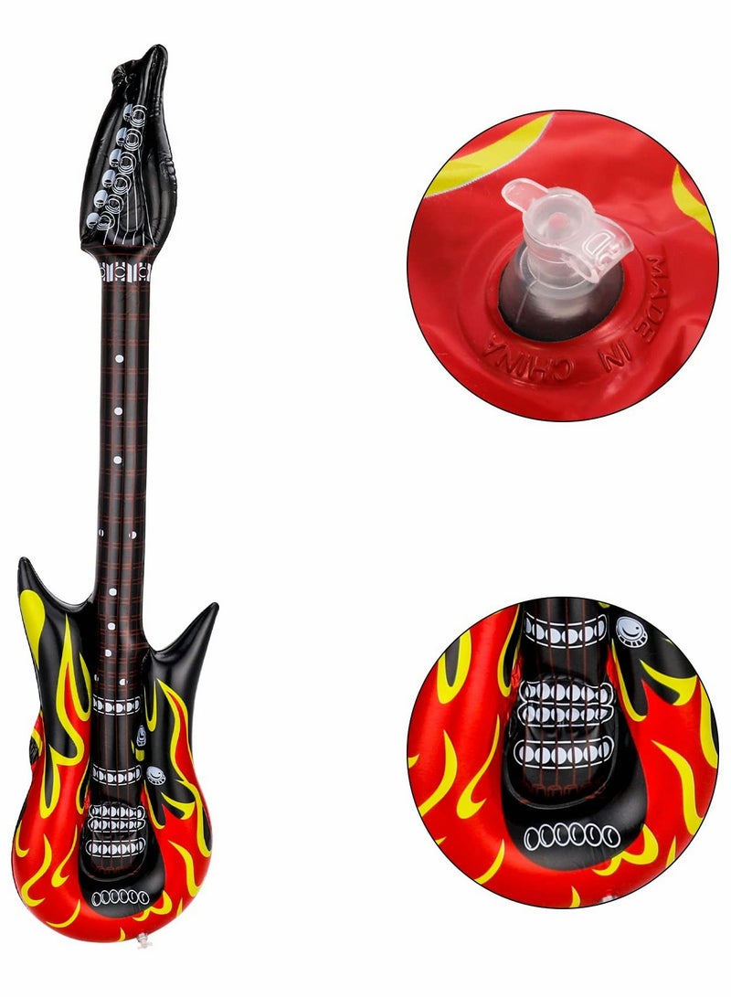 Excefore Inflatable Guitar, Waterproof Flame Reusable Rock Guitar ​​for 80s 90s Musical Themed Party, Adults Kids Birthday Party and Photo Booth Props - Image 4