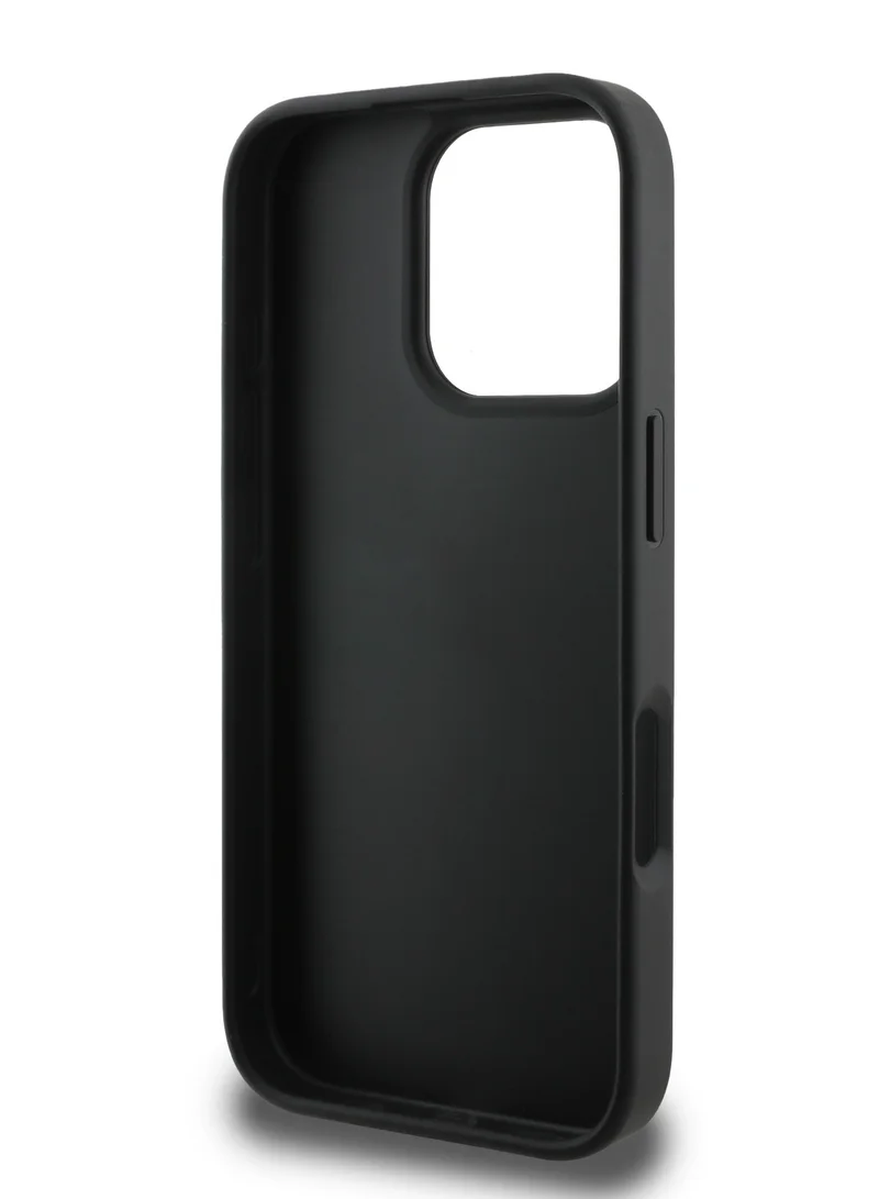جس جراب صلب من البولي يوريثان بتصميم زهرة الفاوانيا 4G لهاتف iPhone 16 Pro Max / تصميم رفيع / حماية من السقوط / غطاء خلفي خفيف الوزن - أسود