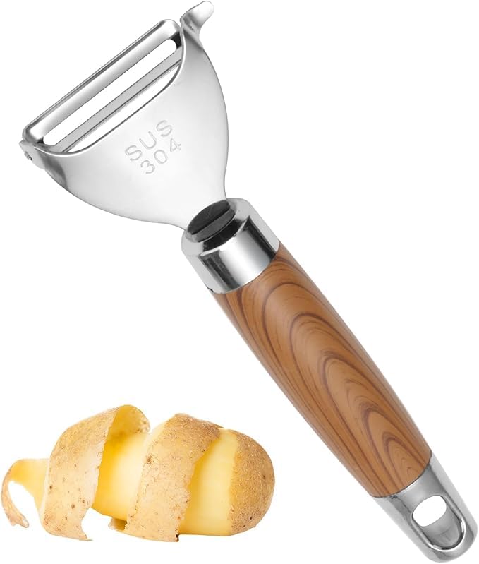 Agabani Professional Stainless Steel Vegetable Peeler with Ultra Sharp Blade, Non-Slip Grip, Hanging Loop – Vegetable Slicer for Potatoes, Carrots, Cucumbers – Kitchen Tool Accessory - Image 1