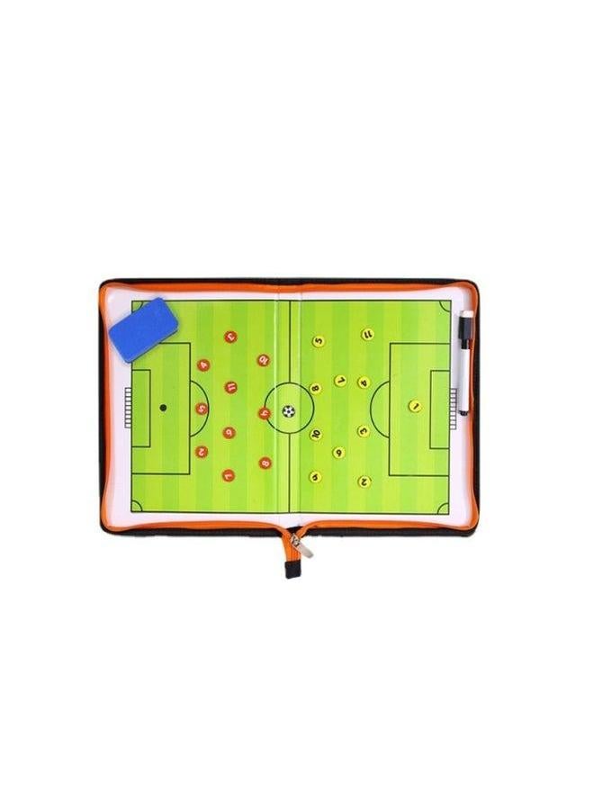 Generic Football Tactical Board Folding Basketball Coach Leather Teaching Magnetic Wipe Command-Specifications:Basketball Zipper (magnetic + Pen) - Image 5