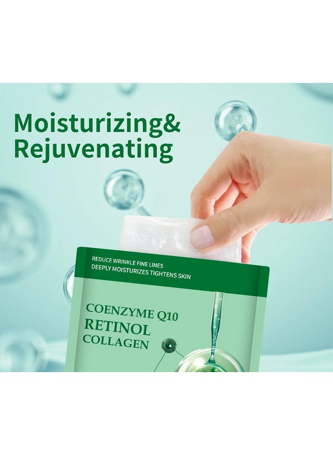 IREV Pack of 10 Collagen Face Mask, Face Masks Skincare with Coenzyme Q10 Retinol Anti Aging Facial Masks Skin Care Hydrating Face Beauty Care Masks for Deep Repairing and Moisturizing Anti Wrinkles - Image 2