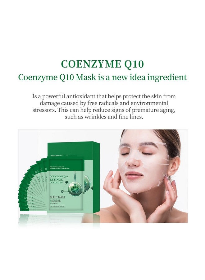 IREV Pack of 10 Collagen Face Mask, Face Masks Skincare with Coenzyme Q10 Retinol Anti Aging Facial Masks Skin Care Hydrating Face Beauty Care Masks for Deep Repairing and Moisturizing Anti Wrinkles - Image 3
