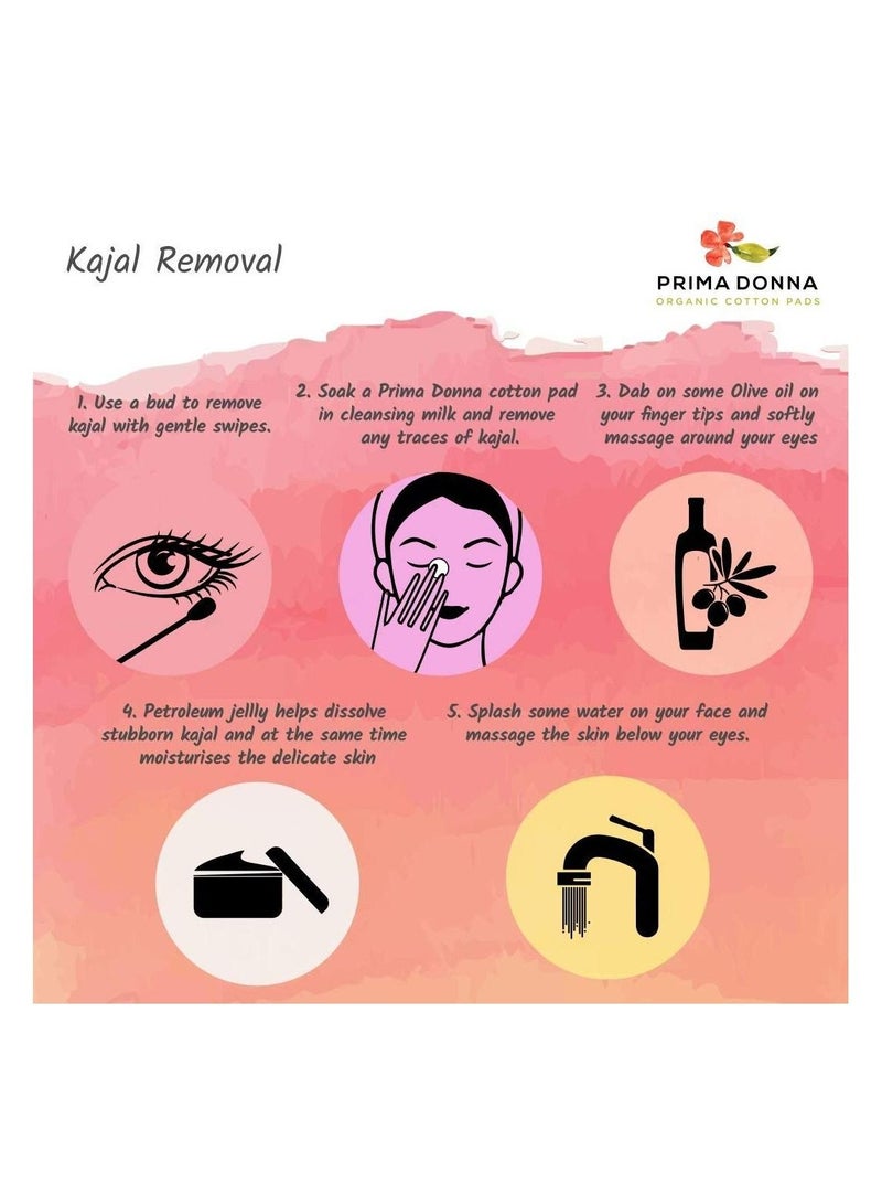 بريما دونا 100 ضمادة قطنية لإزالة المكياج للوجه ، عبوة من قطعتين - Image 5