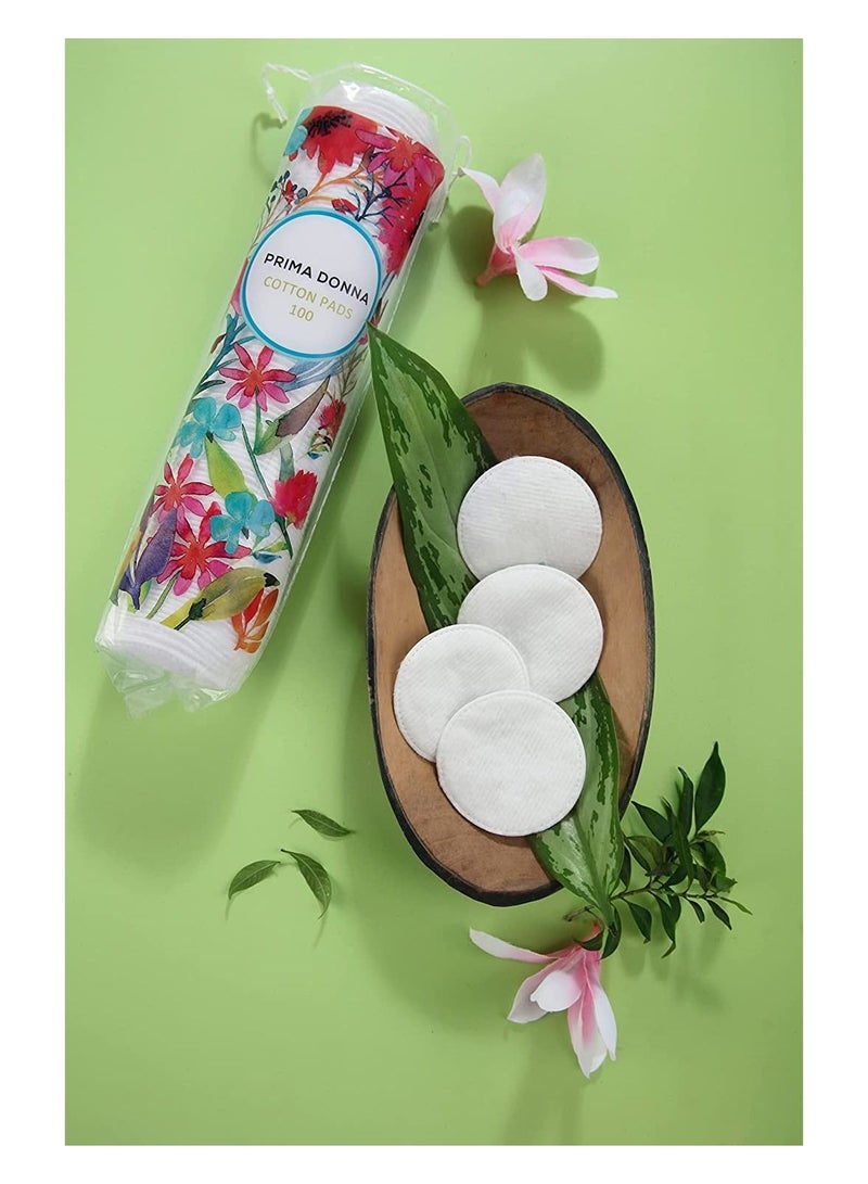 بريما دونا 100 ضمادة قطنية لإزالة المكياج للوجه ، عبوة من قطعتين - Image 3