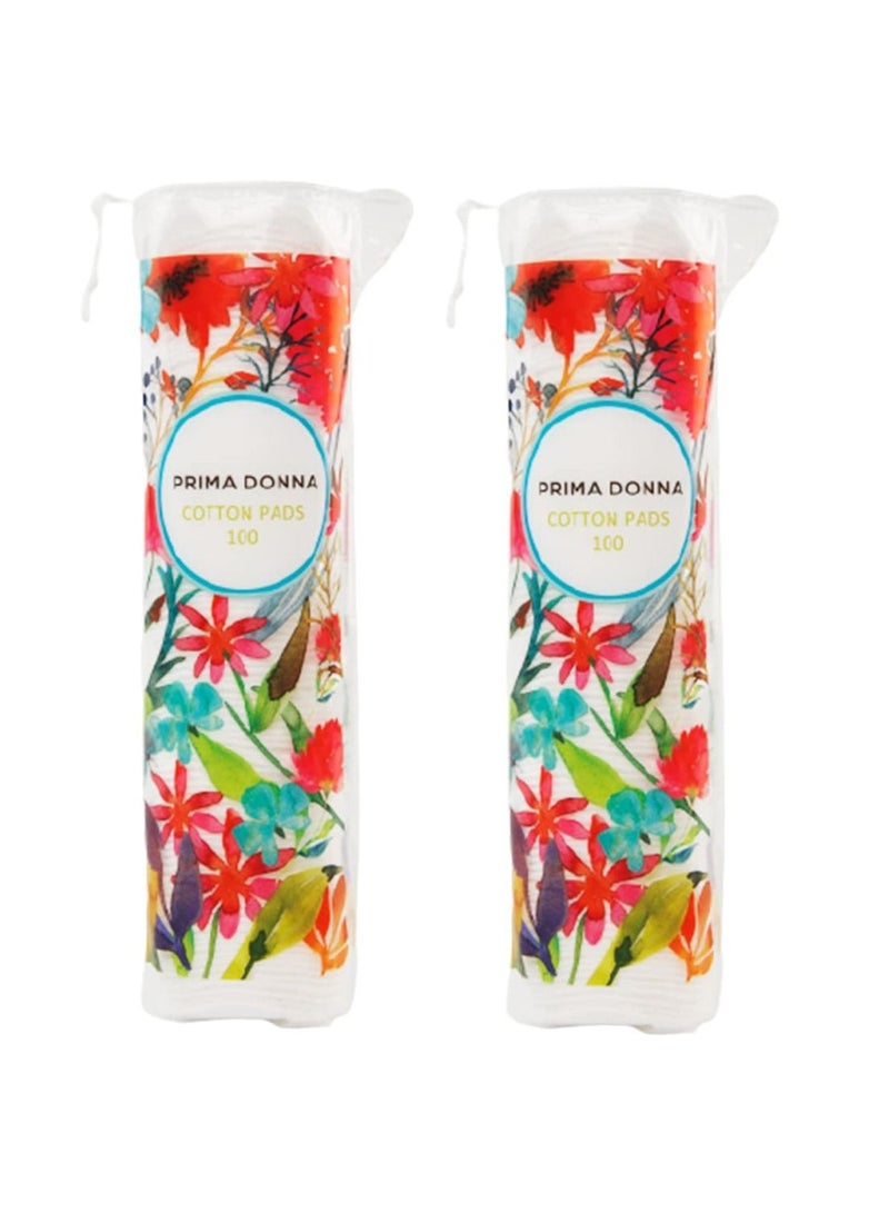 بريما دونا 100 ضمادة قطنية لإزالة المكياج للوجه ، عبوة من قطعتين - Image 1