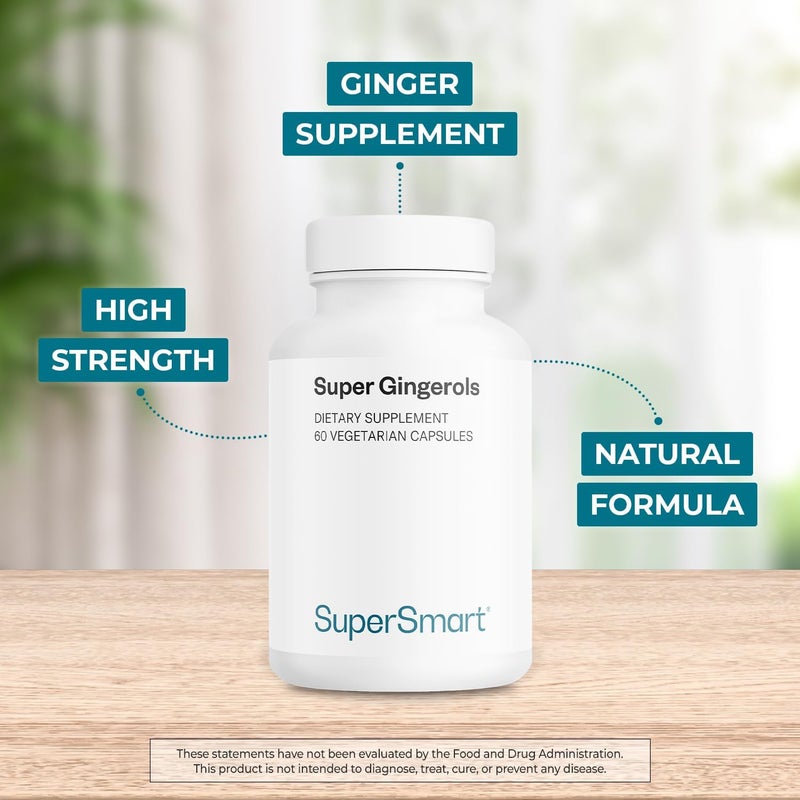 Supersmart Super Gingerols Ginger Root Extract Standardised to 20 Gingerols Digestive Support Anti Inflammatory Supplement NonGMO Gluten Free 60 Vegetarian Capsules - Image 3