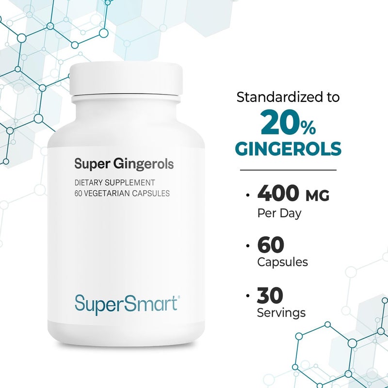 Supersmart Super Gingerols Ginger Root Extract Standardised to 20 Gingerols Digestive Support Anti Inflammatory Supplement NonGMO Gluten Free 60 Vegetarian Capsules - Image 5
