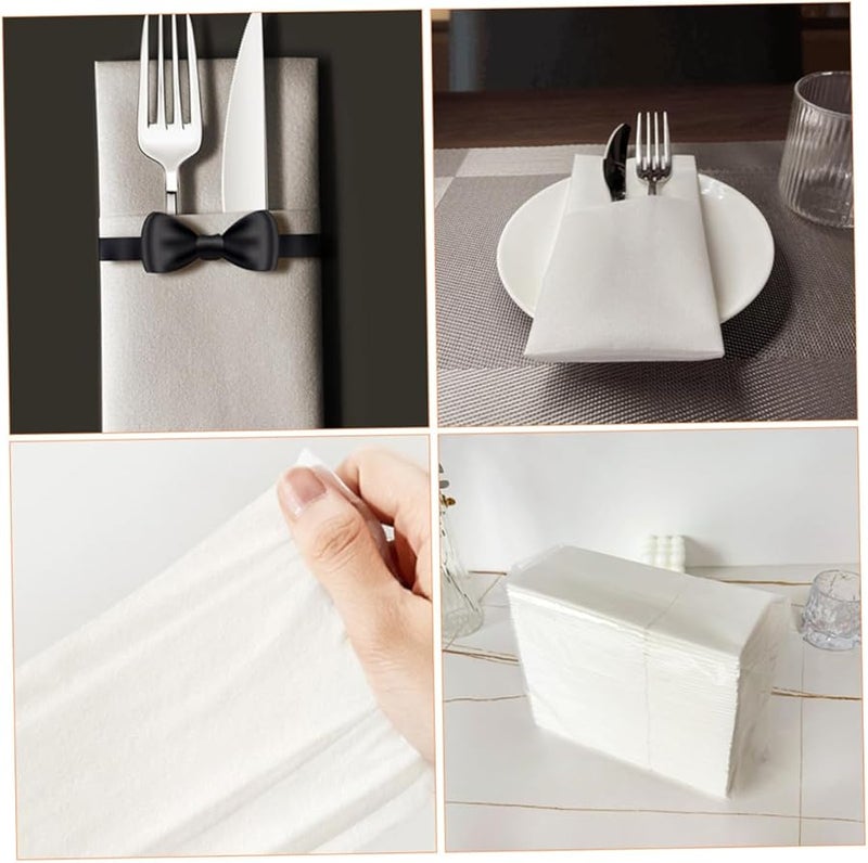 50 قطعة مناديل زفاف سميكة يمكن التخلص منها بتصميم الغبار للمآدب والتجمعات العطلية - Image 5