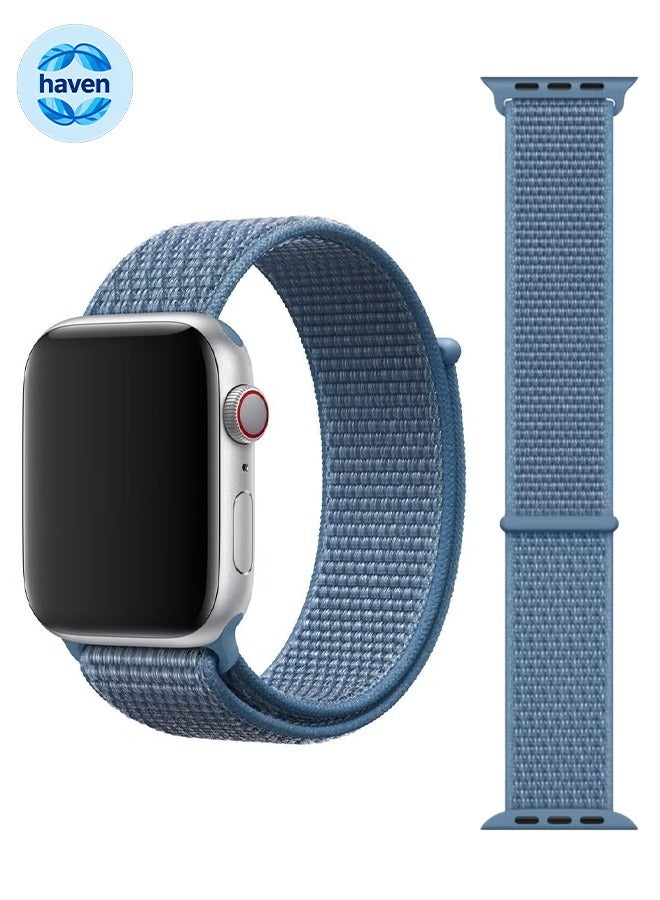 هافن ساعة الشريط لشركة أبل ووتش 42mm 44mm 45mm 46mm 49mm ، القابلة للتعديل والقابلة للتمدد المرنة المنسوجة الرياضية ساعة الشريط لشركة أبل ووتش فوق العالية / فوق العالية 2 سلسلة 10/9/8/7/6/SE/5/4/3/2/1 - أزرق - Image 1