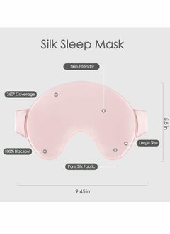 Excefore Sleep Mask, 100% Silk Large Sleep Mask for Womens Girls, Natural Pure Mulberry Silk Blindfold, Lightweight Comfortable Blindfold, Cute Soft Eyes Mask with Elastic Strap (Pink)  - Image 5