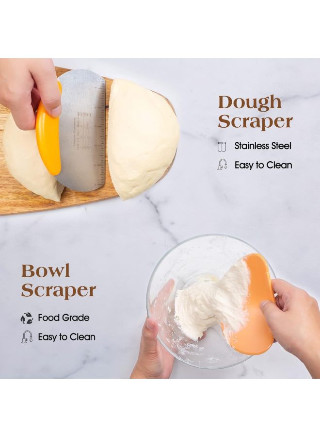 10-piece Set Bread Fermentation Basket Suit Oval Round Fermentation Basket Egg Beater Dough Scraper Silicone Brush-Specifications:Round 9inch Oval 10inch Fermentation Basket Set Of 10 - Image 4