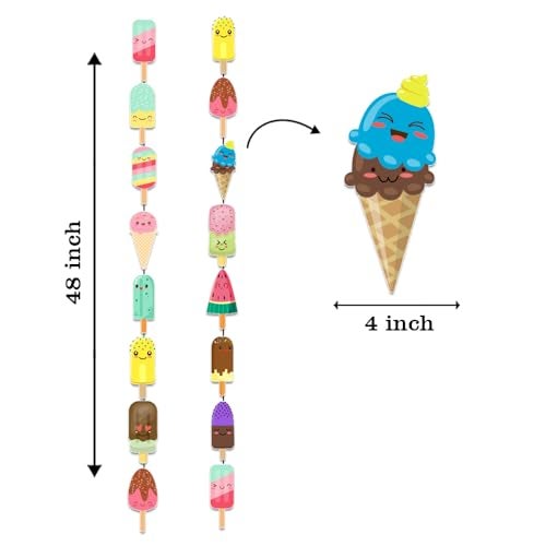 Suruchi Strokes Ice Cream Theme Birthday Decoration | Candy Land Theme Birthday Party Frills | Hanging Set - Image 3