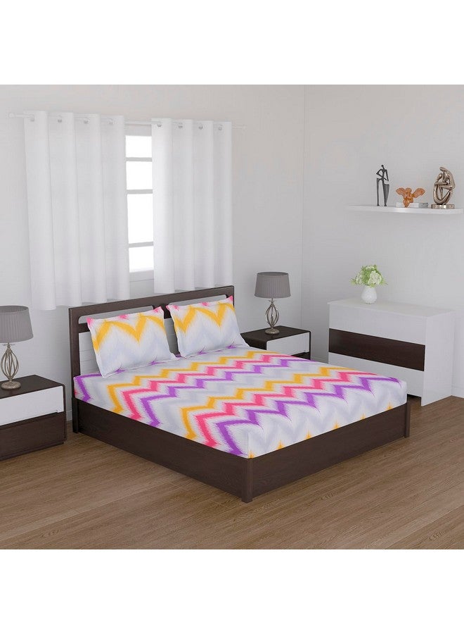 Status Contract -Cotton Rich Double Bedsheet with 2 Pillow Covers for Bed Room, Home, Hotel-120 GSM (Pink Red) - Image 2