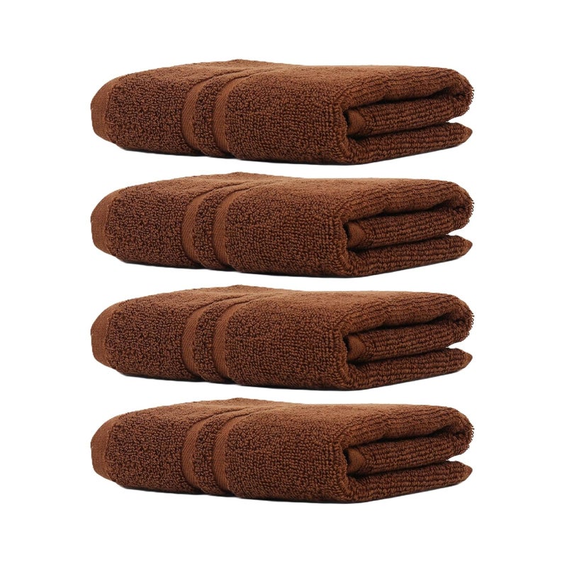 ZAHYA Pack of 4 Hand Towels Suitable for face Kitchen Gym 24x16 in 60x40 cm Brown