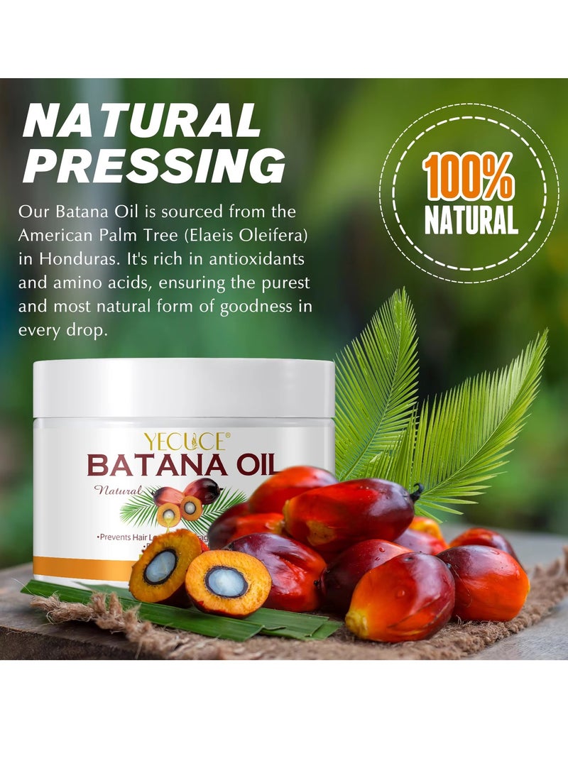 Yecuce 120g Natural Batana Oil Hair Butter Raw Batana Oil for Hair Growth with Castor Seed Oil and Shea Butter Batana Oil Enhance Hair Strength Prevent Hair Loss Repair Splitting Drying Hair Growth Oil  - Image 3