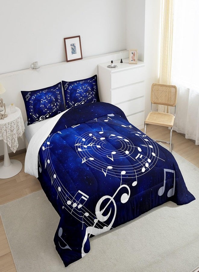 Homewish Music Note Swirl Comforter Set Blue Starry Sky Bedding Set for Kids Girls Women Adults Music Stave Comforter Guitar Piano Quilted Duvet Set Bedroom Collection Twin Pink 2Pcs - Image 5
