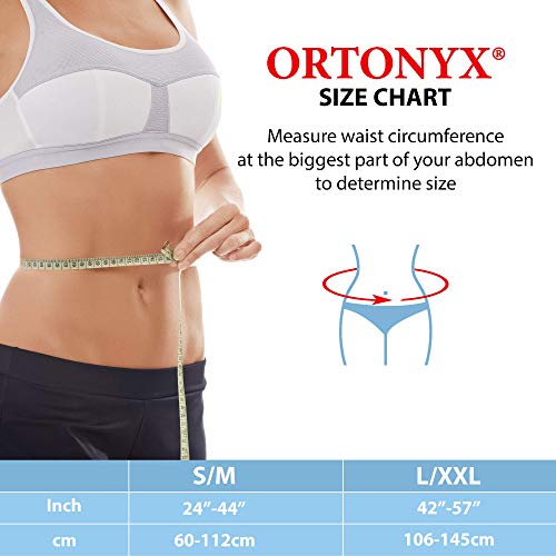Ortonyx حزام الفتق السري الأرغونومي من ORTONYX للنساء والرجال - دعامة دعم البطن مع وسادة ضغط - دعامة جراحة الفتق السري والبطني والجزئي - OX353-S/M - Image 4
