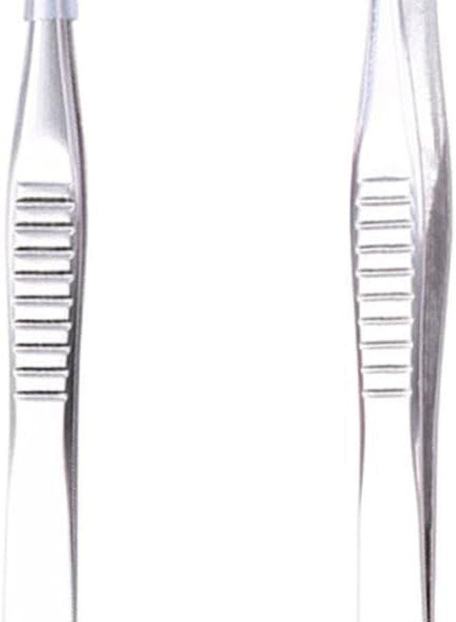 2Pcs Professional Eyebrow Kit Stainless Steel Tweezers Hair Removal Tool Portable Grooming - Image 1