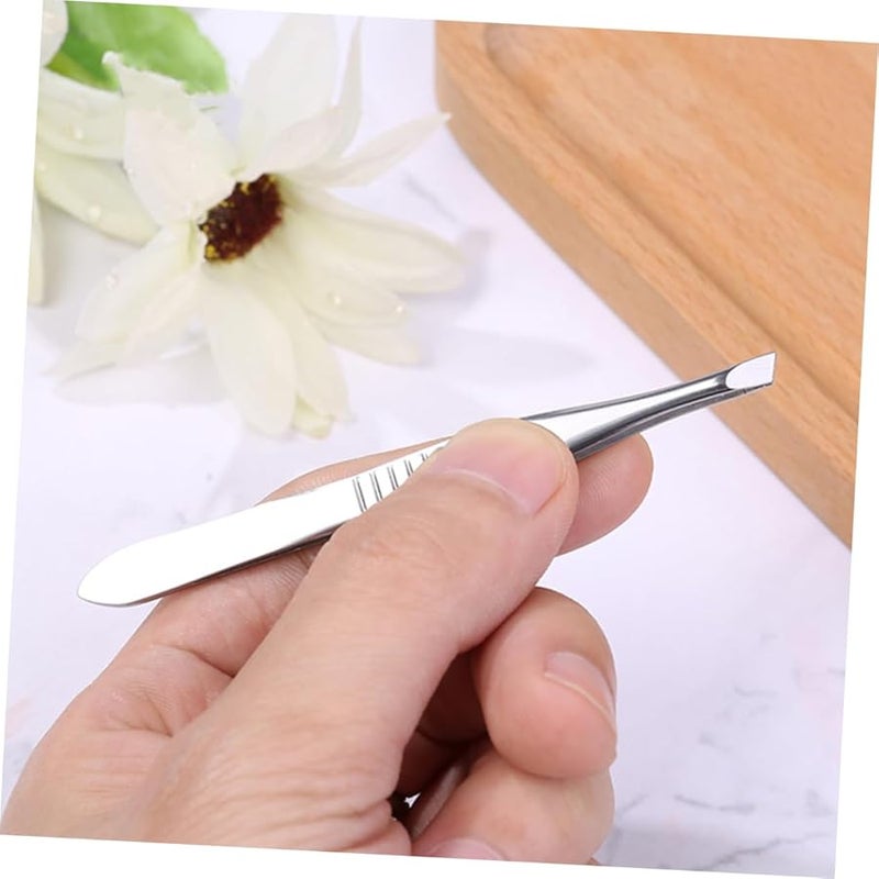 2Pcs Professional Eyebrow Kit Stainless Steel Tweezers Hair Removal Tool Portable Grooming - Image 5