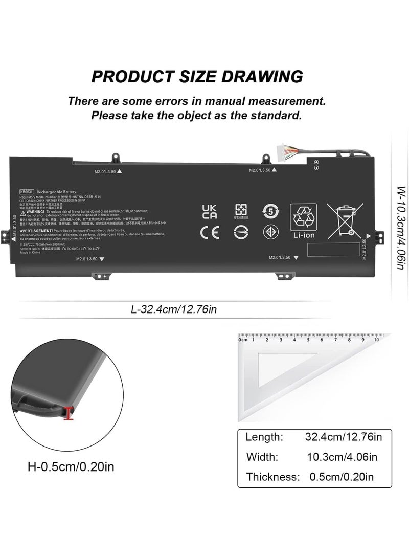 KB06XL Battery Compatible with Spectre X360 15-BL002XX 15-BL001NG 15-BL075NR Z6K96EA Z6L01EA 15T-BL00 2017 Series; Replacement for HSTNN-DB7R KB06XL TPN-Q179 902401-2C1 11.55V - Image 2