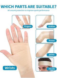 GROIC 2 Pack Athletic Pre Wrap Tape & Self Adhesive Bandage, Premium Athletic Tape Easy Tear Sports Foam Bandage, Sport Pre wrap Athletic Tape for Ankles Wrists Hands Elbows and Knees  - Image 4