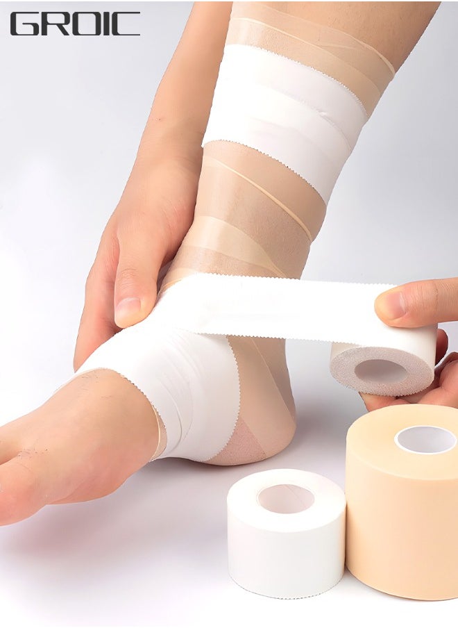 GROIC - 2 Pack Athletic Pre Wrap Tape & Self Adhesive Bandage, Premium Athletic Tape Easy Tear Sports Foam Bandage, Sport Pre wrap Athletic Tape for Ankles Wrists Hands Elbows and Knees - Image 1