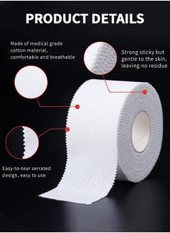 GROIC 2 Pack Athletic Pre Wrap Tape & Self Adhesive Bandage, Premium Athletic Tape Easy Tear Sports Foam Bandage, Sport Pre wrap Athletic Tape for Ankles Wrists Hands Elbows and Knees  - Image 2