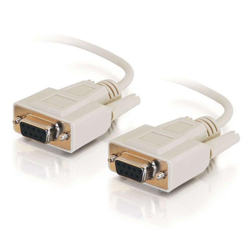 C2G 03046 DB9 F/F Serial RS232 Null Modem Cable, Beige (15 Feet, 4.57 Meters) - Image 1