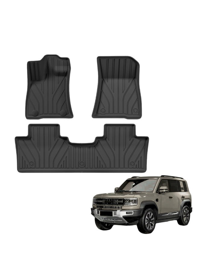 MOTOR FIT Premium Floor Mats Set (No Trunk Mat) for Leopard 5 2023+ | Custom Fit 3D All-Weather Car Mats | Waterproof, Anti-Slip, Heavy Duty TPE Interior Protection - Image 1