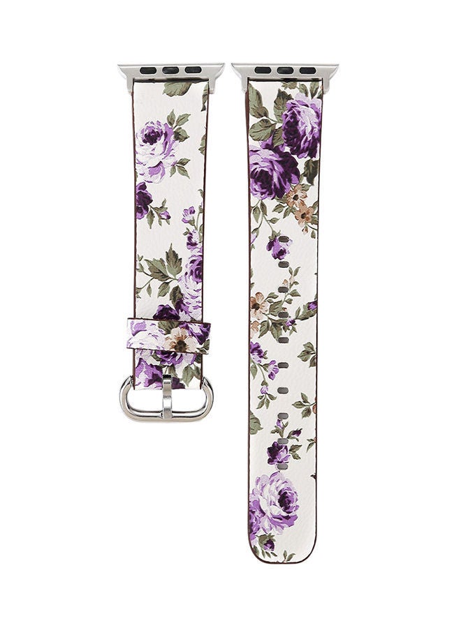 NIBEMINENT Replacement Band For Apple Watch Series 1/2/3 42mm White/Purple  - Image 1