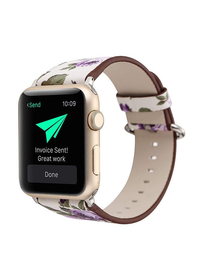 NIBEMINENT Replacement Band For Apple Watch Series 1/2/3 42mm White/Purple  - Image 2