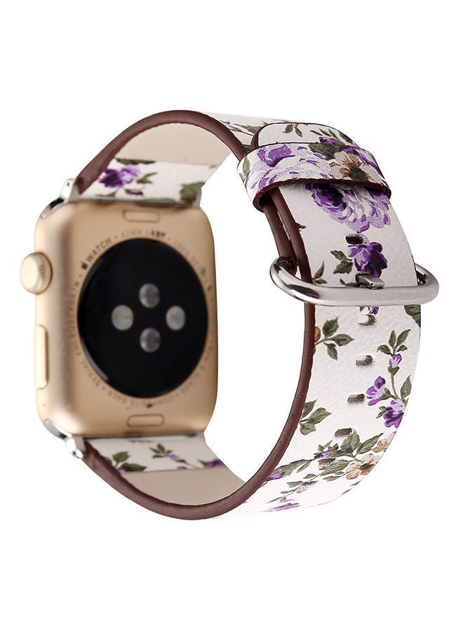 NIBEMINENT Replacement Band For Apple Watch Series 1/2/3 42mm White/Purple  - Image 3