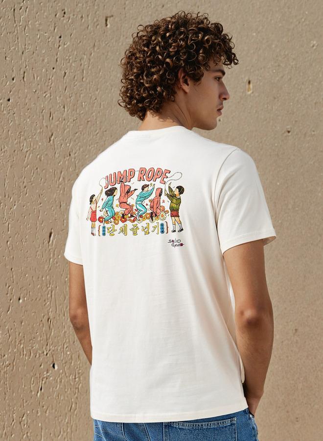 SP Characters Men Crew Neck Short Sleeves Squid Game Print T-shirt - Image 1