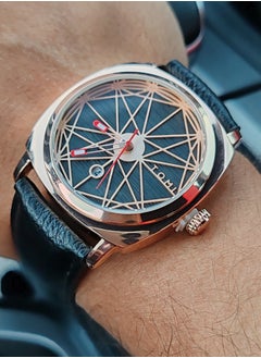 TOMI TOMI Watch With Black Leather Strap For Unisex-Displaying The Date on a Daily Basis  - Image 1