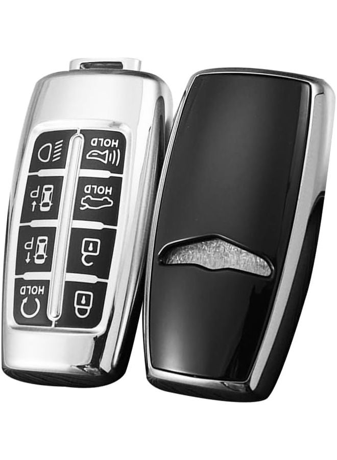 غطاء مفتاح TPU فضي لهيونداي جينيسيس مع 8 أزرار، إكسسوارات غلاف ذكي - Image 1