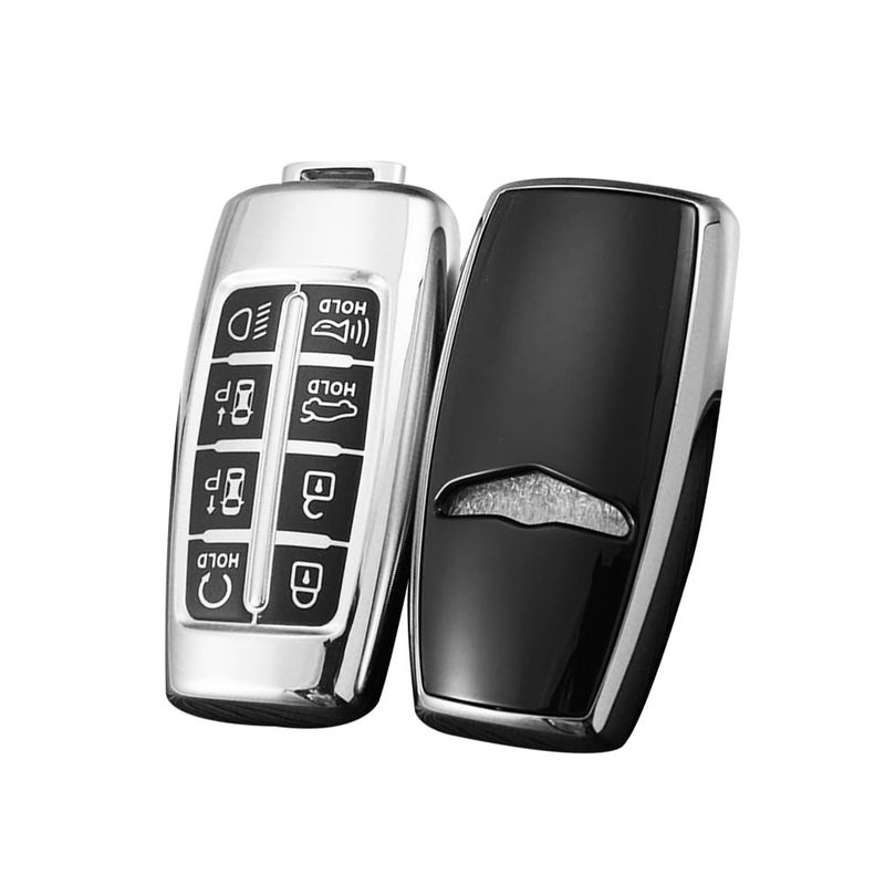 غطاء مفتاح TPU فضي لهيونداي جينيسيس مع 8 أزرار، إكسسوارات غلاف ذكي - Image 2