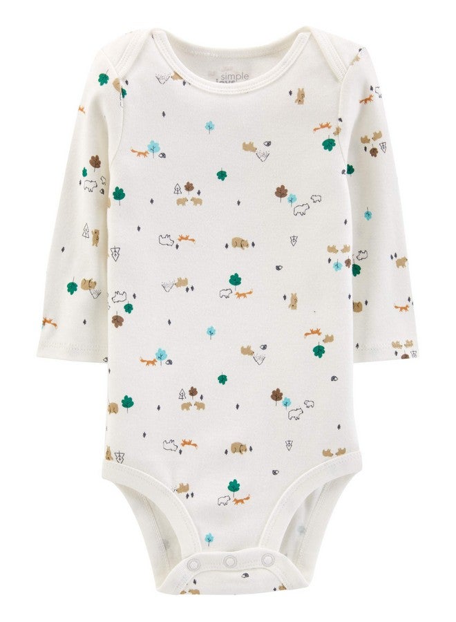 Simple Joys by Carter's Simple Joys by Carter's Baby Boy's 5-Pack Long-Sleeve Bodysuit Shirt, bears/animals green/stripes, 3-6 Months - Image 2