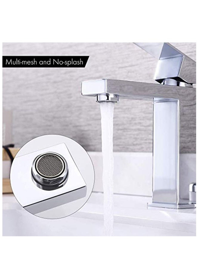 3 Pack Tap Aerators 24mm Replacement Part, Brass Male Spout Threaded Aerator with Gasket, Polished Chrome  for Faucet Kitchen Bathroom - Image 3