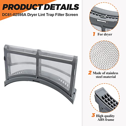 Beaquicy 2025 Upgraded DC61-02595A Dryer Lint Filter Case Screen by Beaquicy - Replacement for samsung Dryer - Replaces 2069505, AP4578777, PS4206799, Polyester Vinyl Standard Size Dryer Lint Screen - Image 2