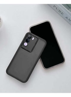 Wtech vivo V40 Lite (IDN) 5G 2024 Soft Transparent TPU Silicone Ultra Thin Phone Stylish Electroplated Camera Border Back Case Cover - Black  - Image 2