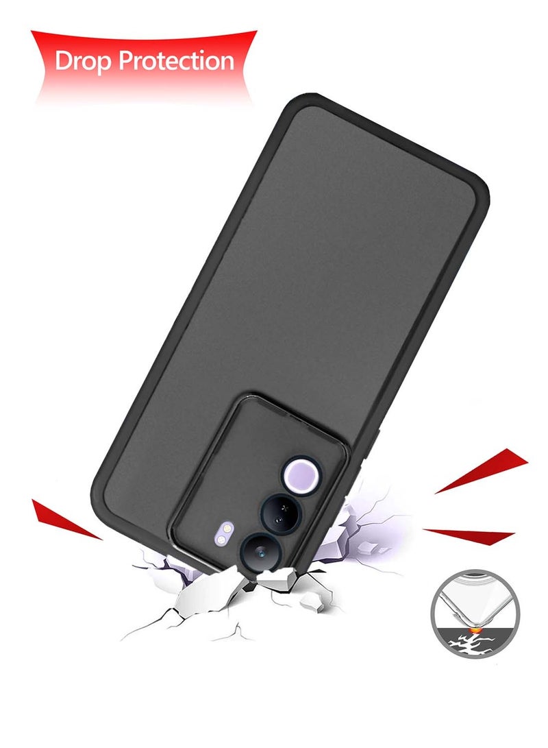 Wtech vivo V40 Lite (IDN) 5G 2024 Soft Transparent TPU Silicone Ultra Thin Phone Stylish Electroplated Camera Border Back Case Cover - Black - Image 3