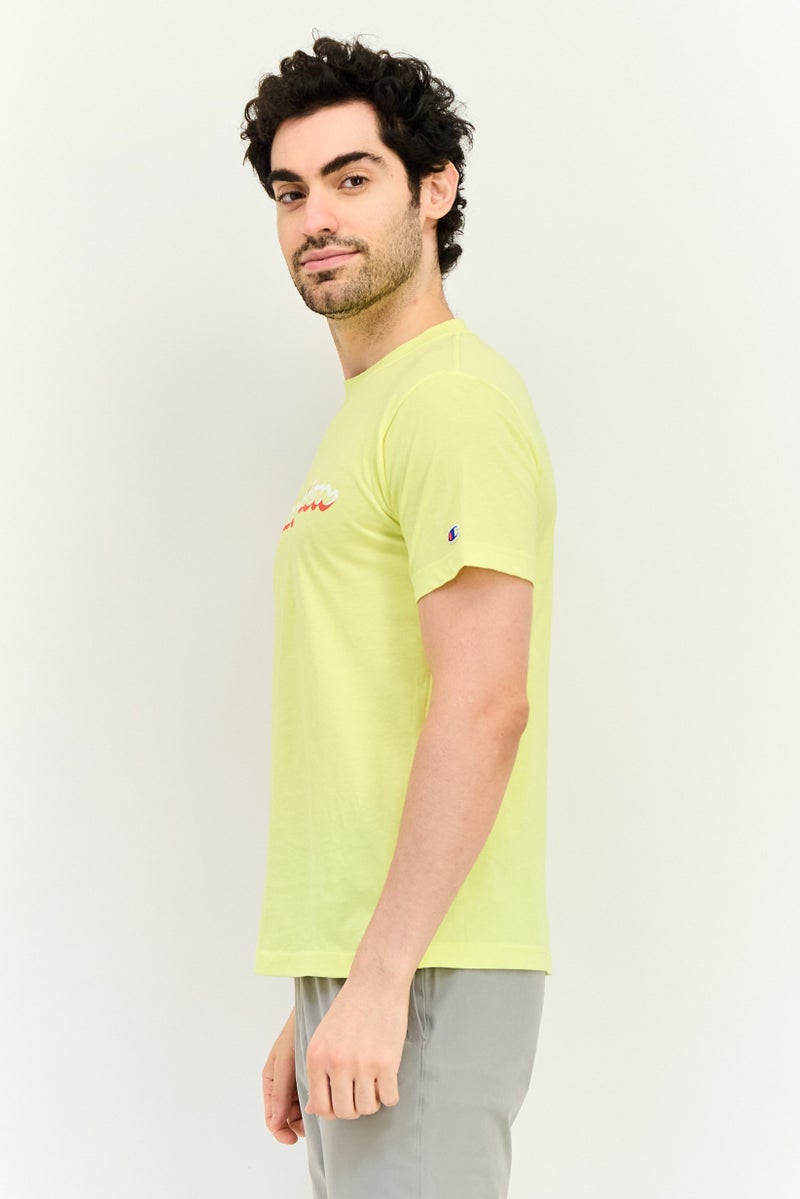 Champion تي شيرت رياضي للرجال بأكمام قصيرة مناسب في الهواء الطلق، أصفر - Image 3