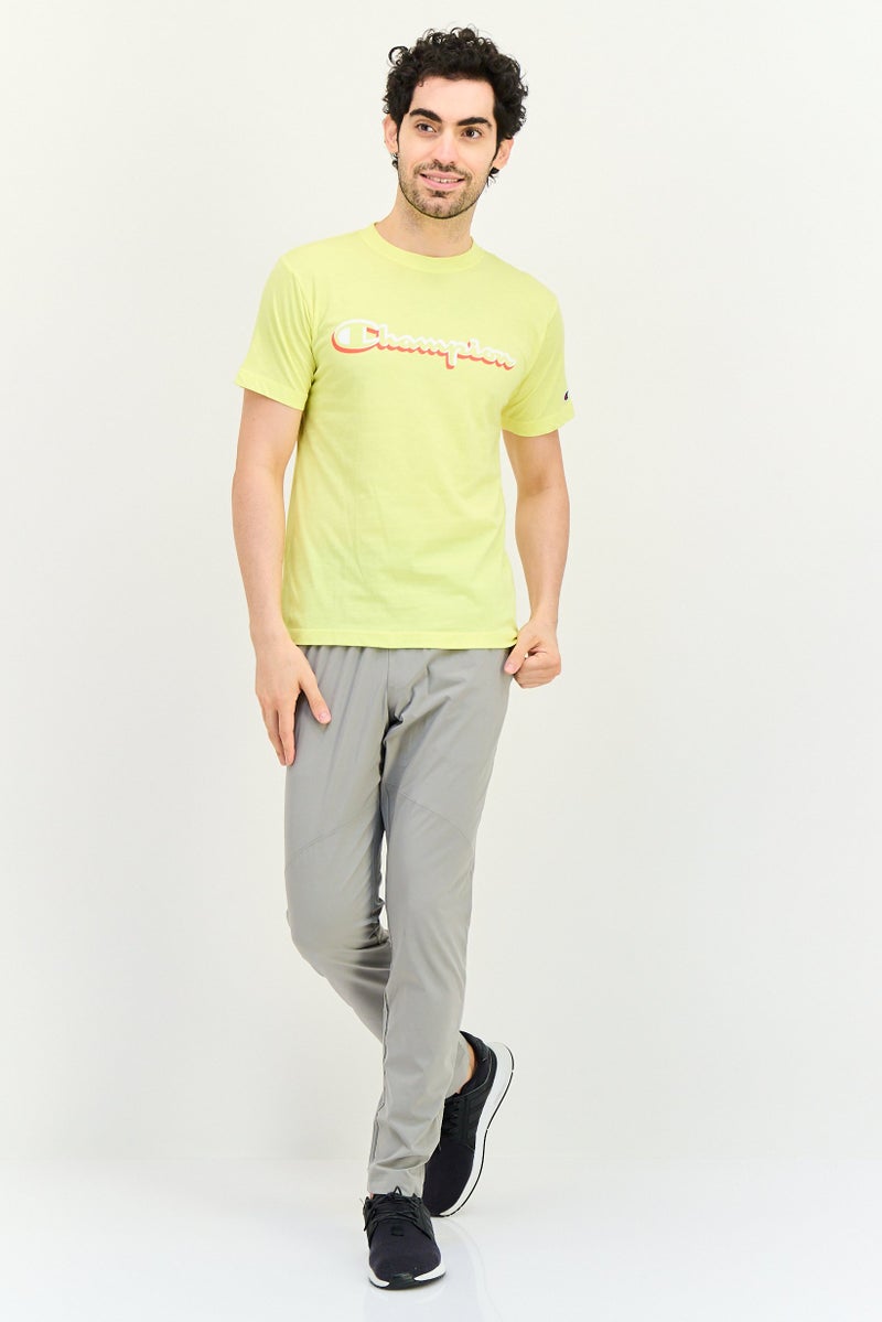 Champion تي شيرت رياضي للرجال بأكمام قصيرة مناسب في الهواء الطلق، أصفر - Image 4