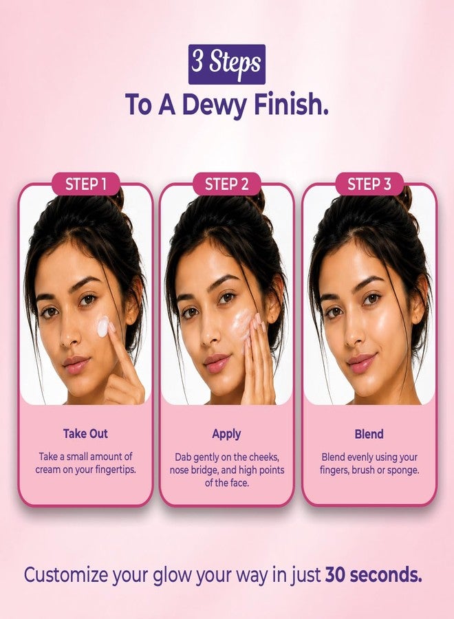 Sanfe GlowAura Strobe Cream | Pink | 30 g | 3-In-1 Primer, Highlighter & Moisturiser | Skin Tint & Glow | Face Cream For Women Daily Use | Beauty Products | Instant Dewy Effect | For All Skin Types - Image 2