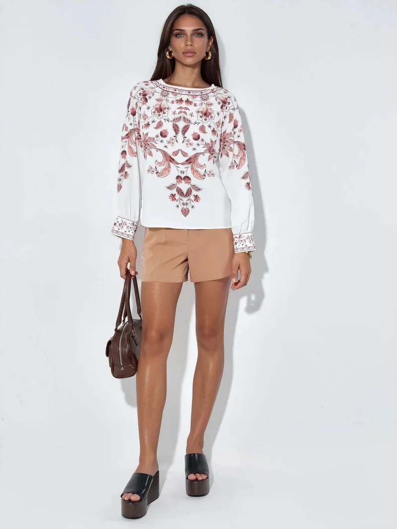 Jennyfer Floral Embroidered Crepe Blouse