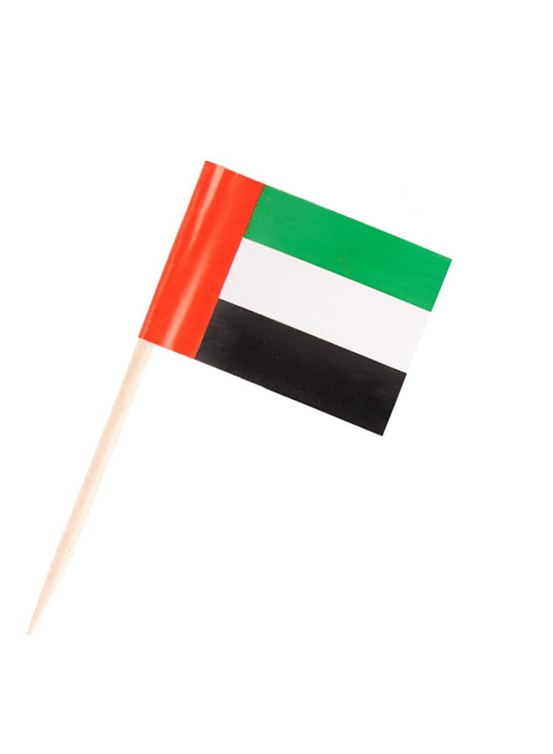 PRINTSHOP4ME United Arab Emirates Flag-Toothpick Flags-United Arab Emirates Cupcake Toppers Stick Flags-UAE Flag Day-UAE National Day Flag-Party Supplies Flag Decoration - Image 2