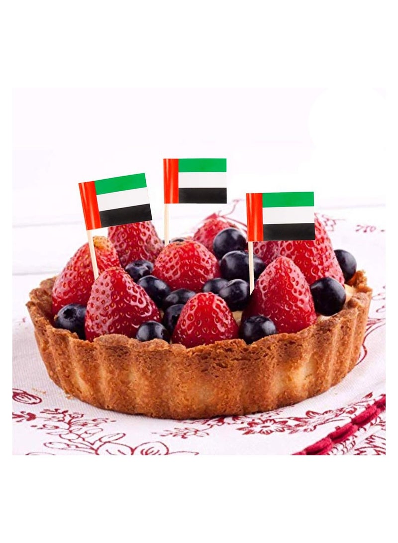 PRINTSHOP4ME United Arab Emirates Flag-Toothpick Flags-United Arab Emirates Cupcake Toppers Stick Flags-UAE Flag Day-UAE National Day Flag-Party Supplies Flag Decoration - Image 5