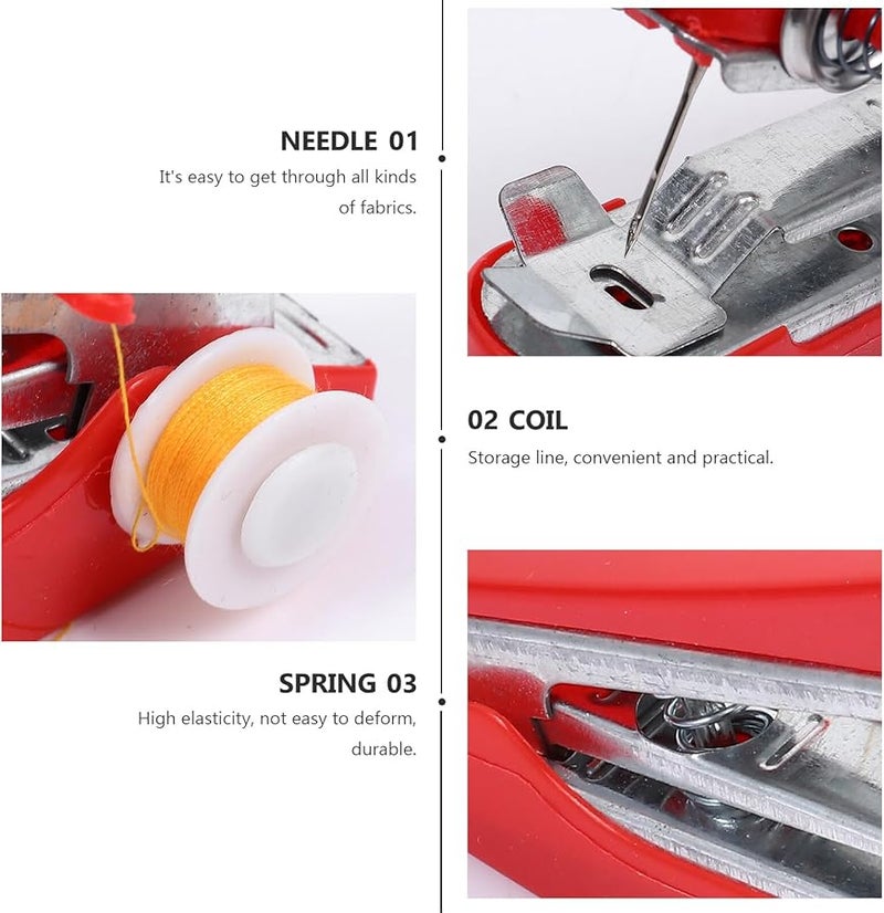 Portable Handheld Sewing Machine Mini Stitcher For Travel Home Emergency Fabric Repair - Image 4