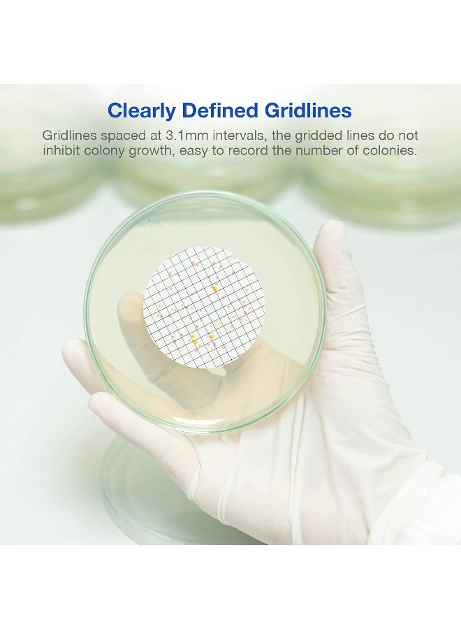 SimPure MCE Gridded Membrane Filter Sterile, 47mm Diameter and 0.45um Pore Size, Individual Pack Membrane Disc Filter, Hydrophilic Filter Paper, Pack of 100 - Image 2