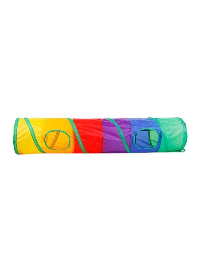 Foldable Cat Tunnel With Ball Kitten Toy Multicolour Yellow/Red/Green - Image 1